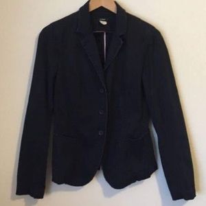 J. Crew Navy Distressed Blazer Size Medium Tall